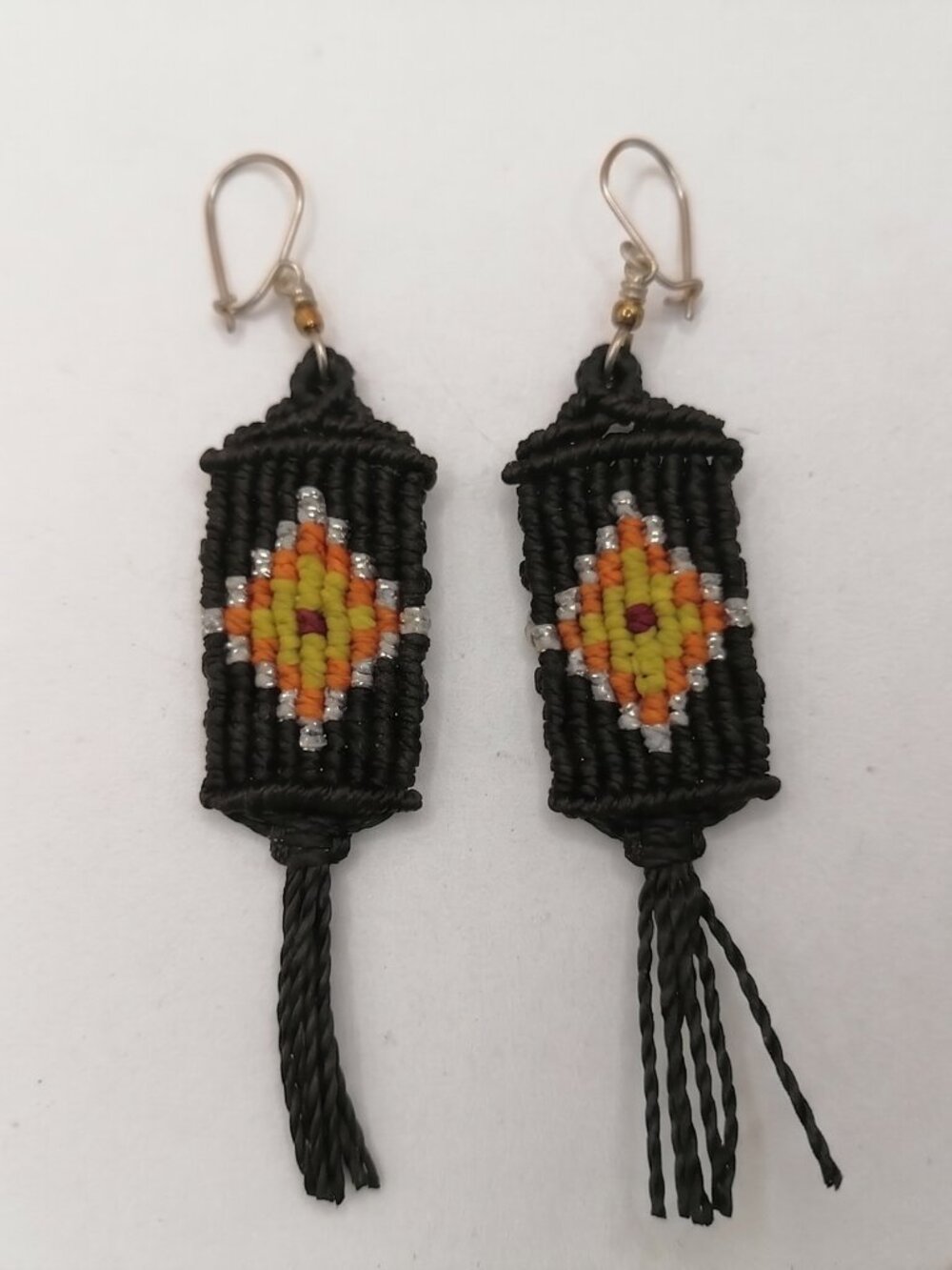 Macrame Alpaca Earrings Geometric Design